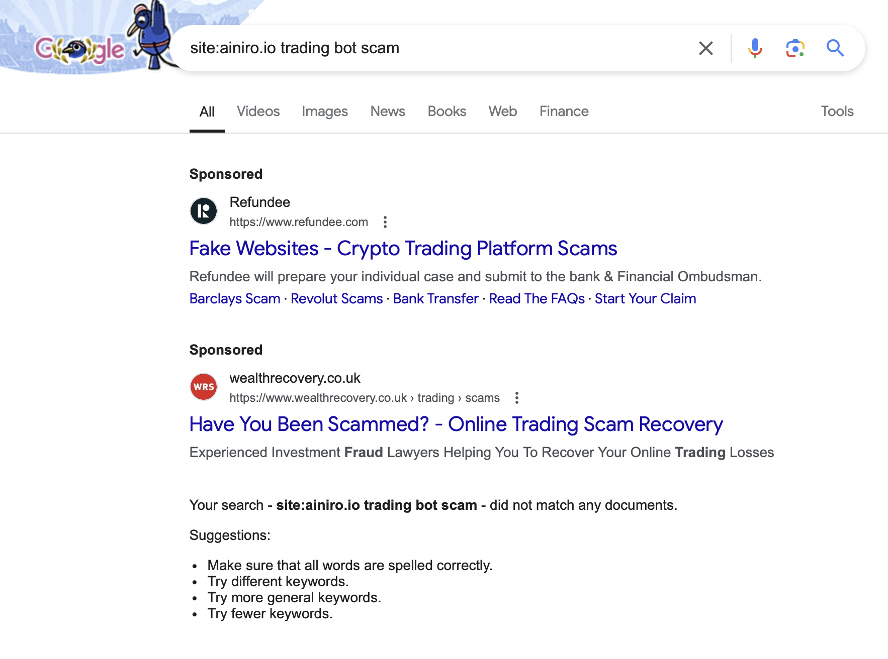 Google Ad for Scam