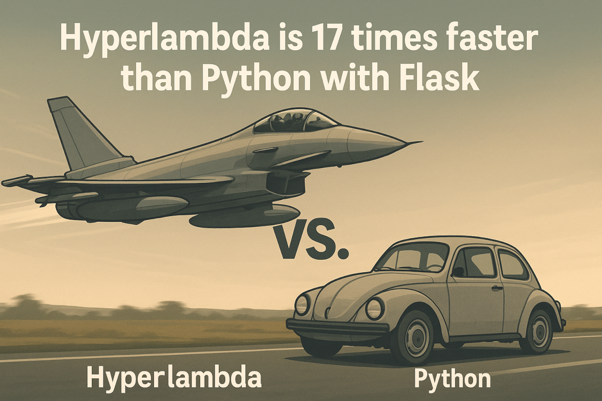 Hyperlambda is 17 times faster than Python with Flask