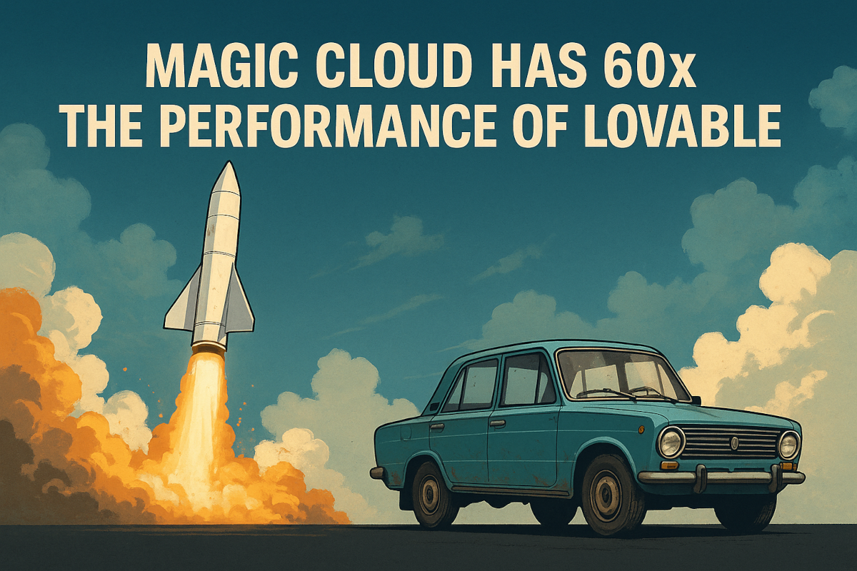 Magic Cloud has 60x the Performance of Lovable