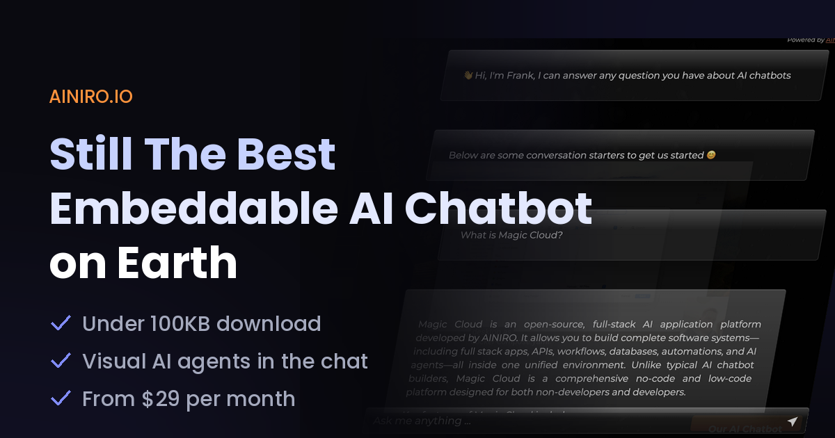 Still The Best Embeddable AI Chatbot on Earth