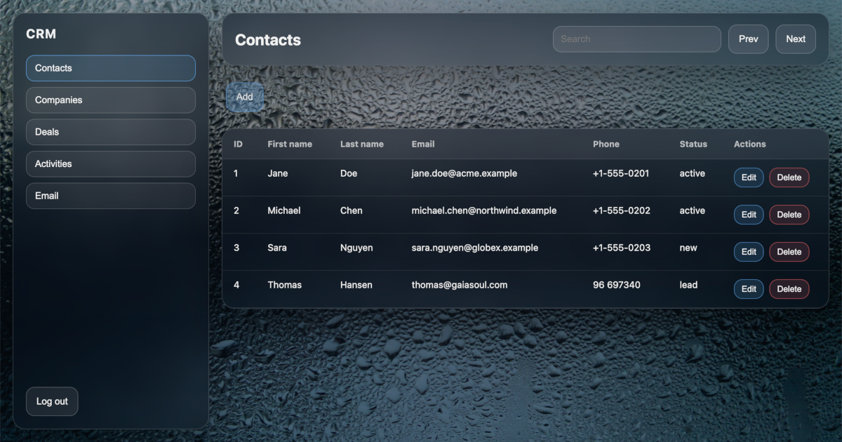 Creating a CRM system with AI
