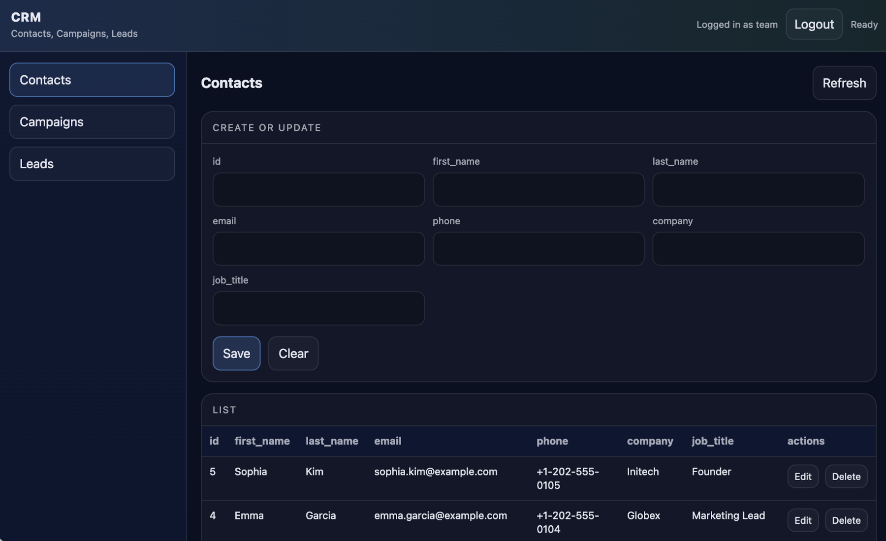 Creating a CRM system with AI