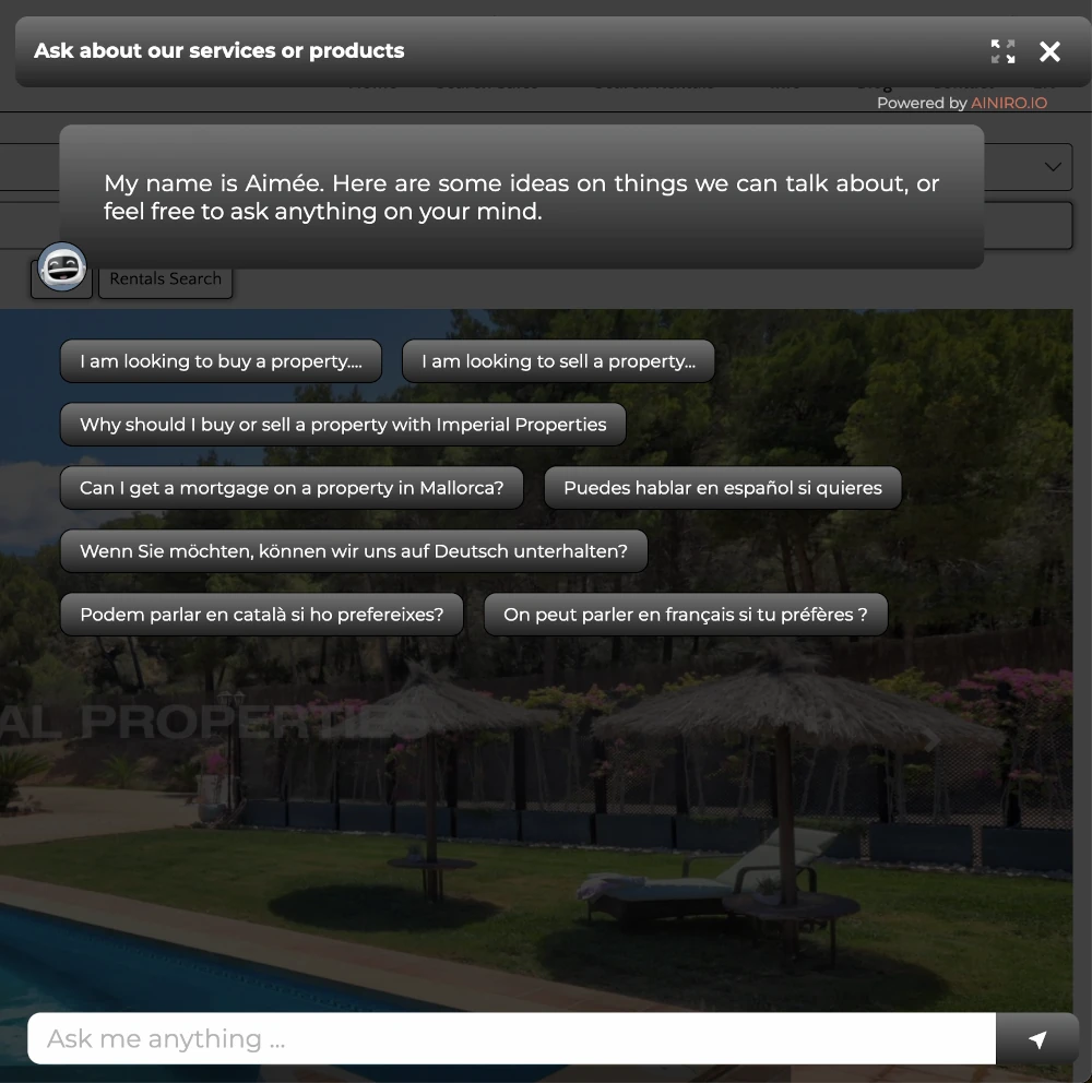 Multi lingual real estate AI chatbot