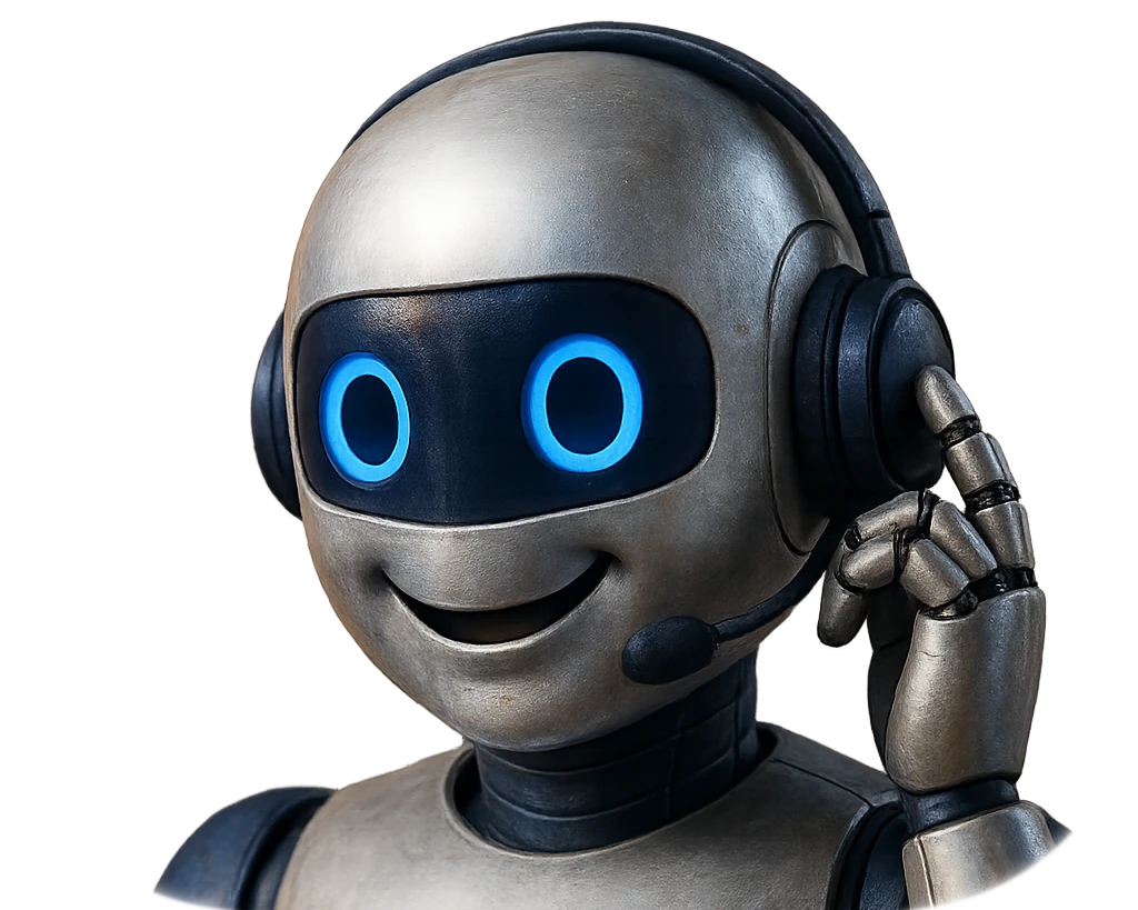An AI robot answering customer service requests