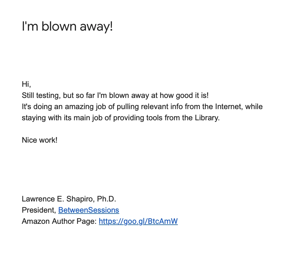 Another happy client telling us how amazing we are