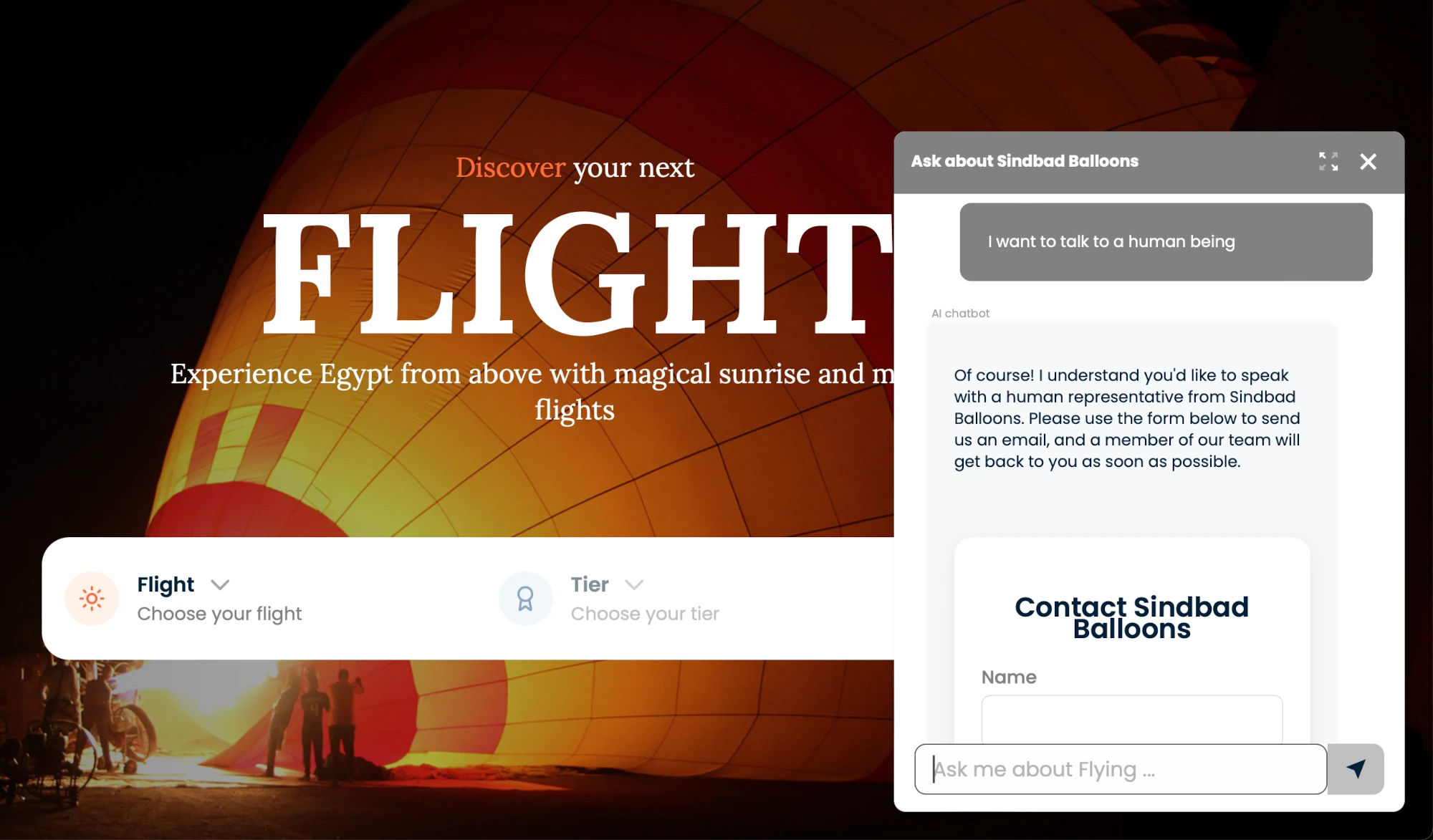 A website AI agent with visual tools for containg its owner