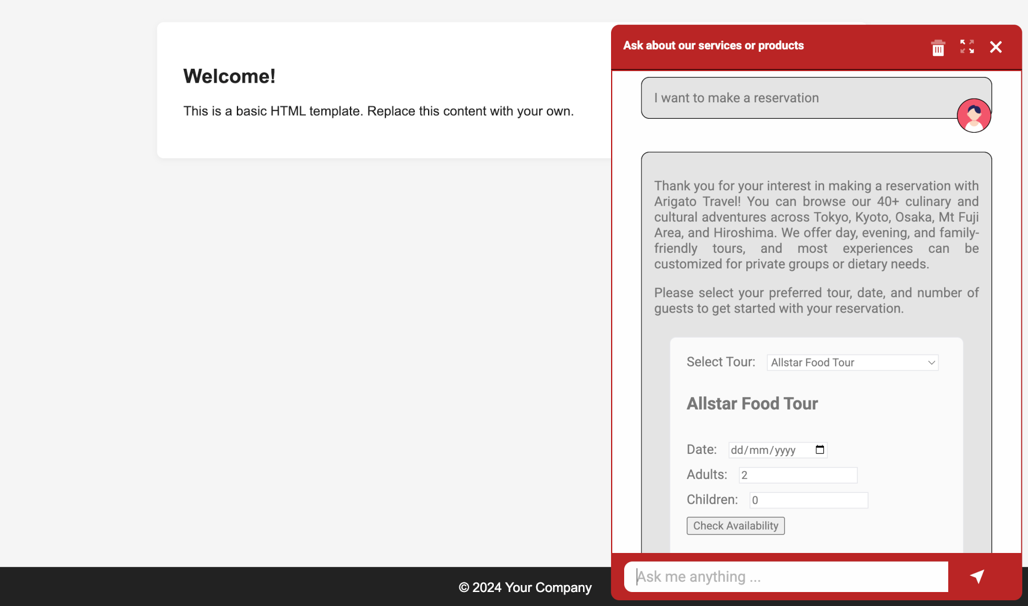 An AI agent with a visual tool