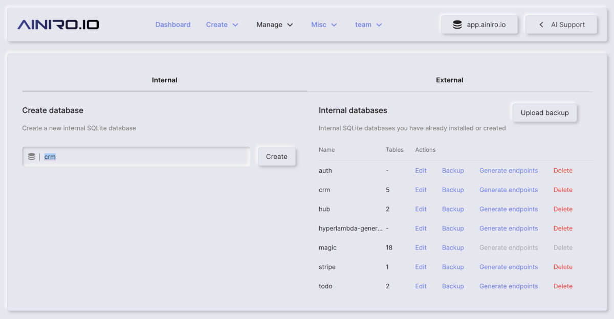 Create CRM database