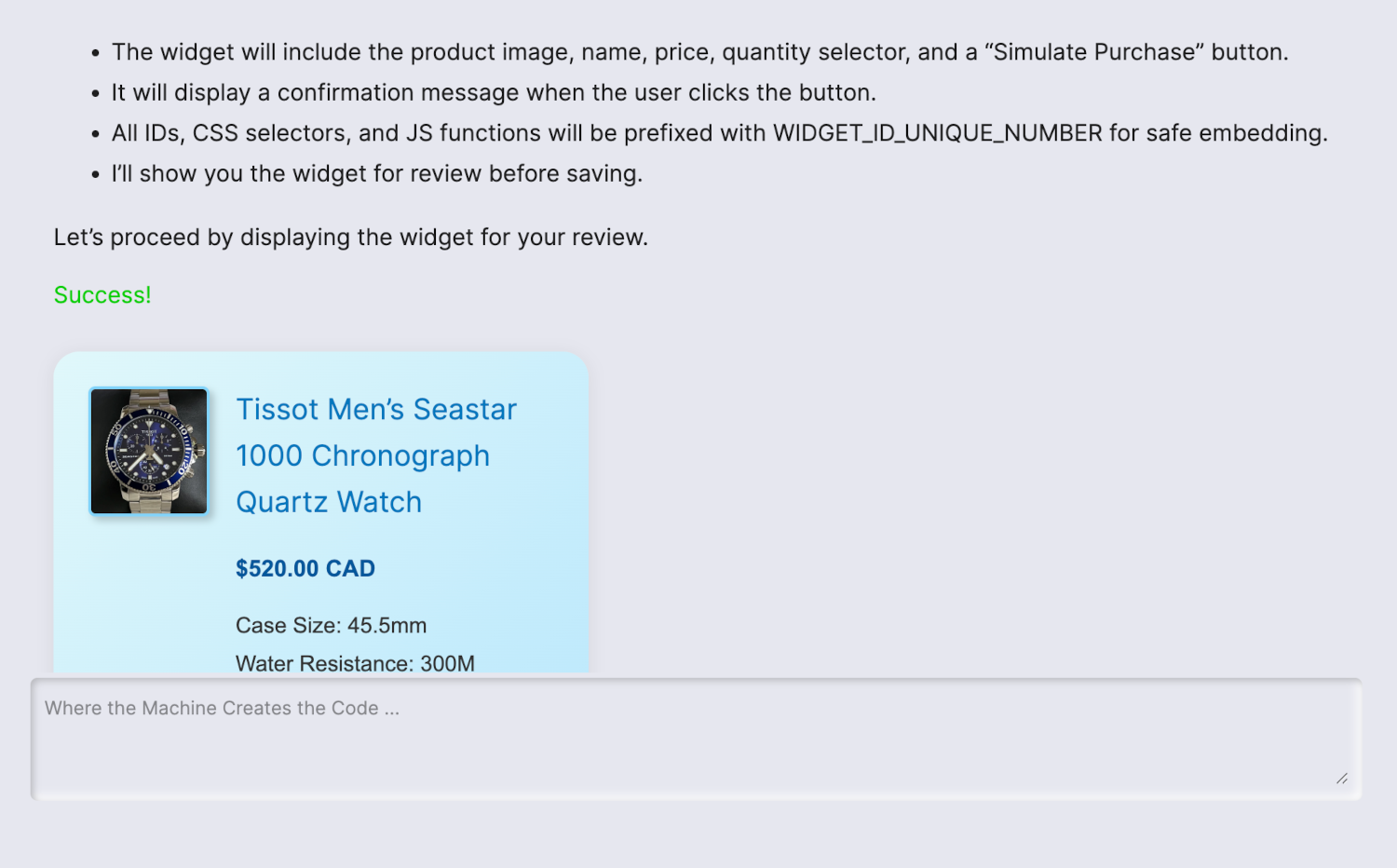 Creating a checkout widget