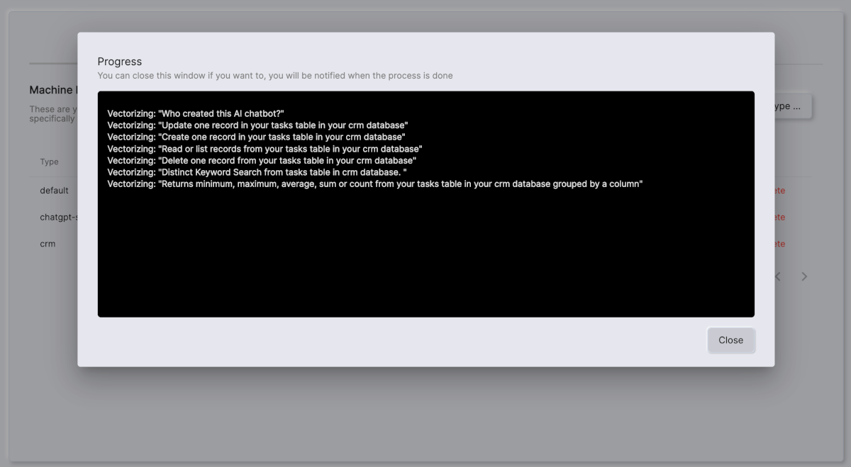 Create embeddings for our CRM type