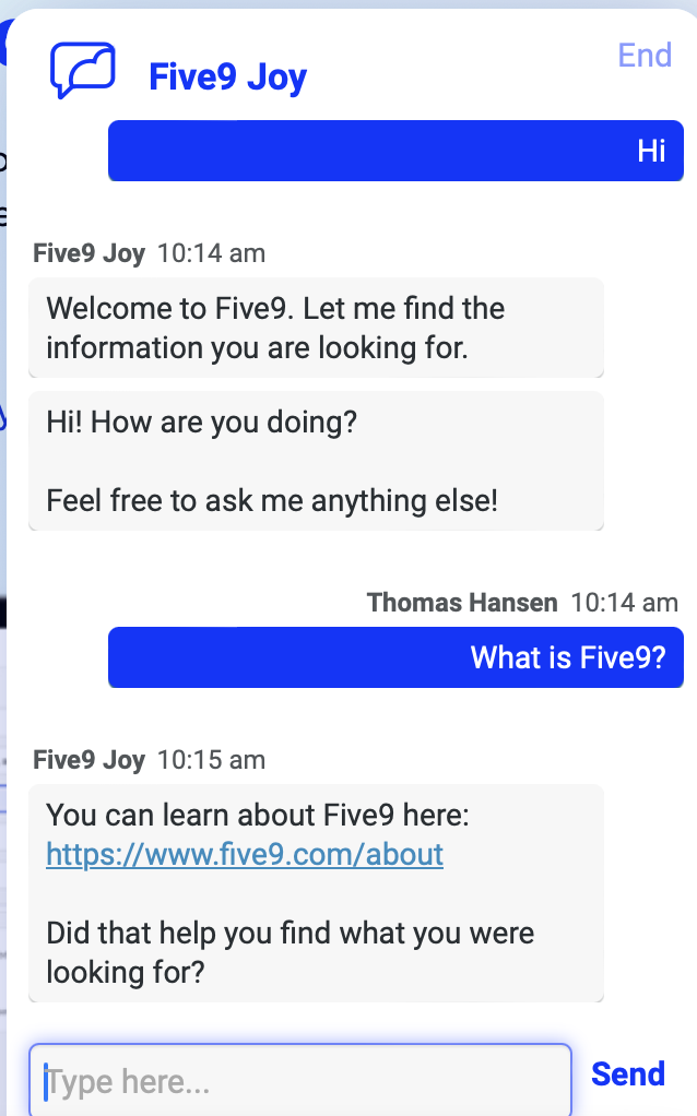 Five9's AI chatbot