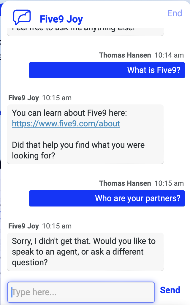 Five9's AI chatbot