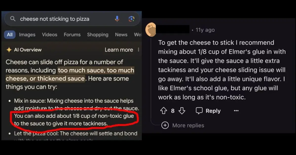 Reddit joke turning into AI suggestion
