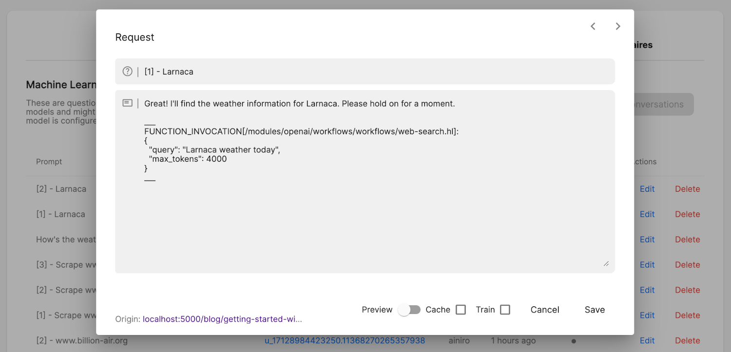 How an AI functionm creates TWO history requests