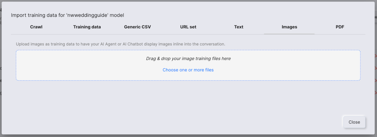 Importing images into your AI chatbot