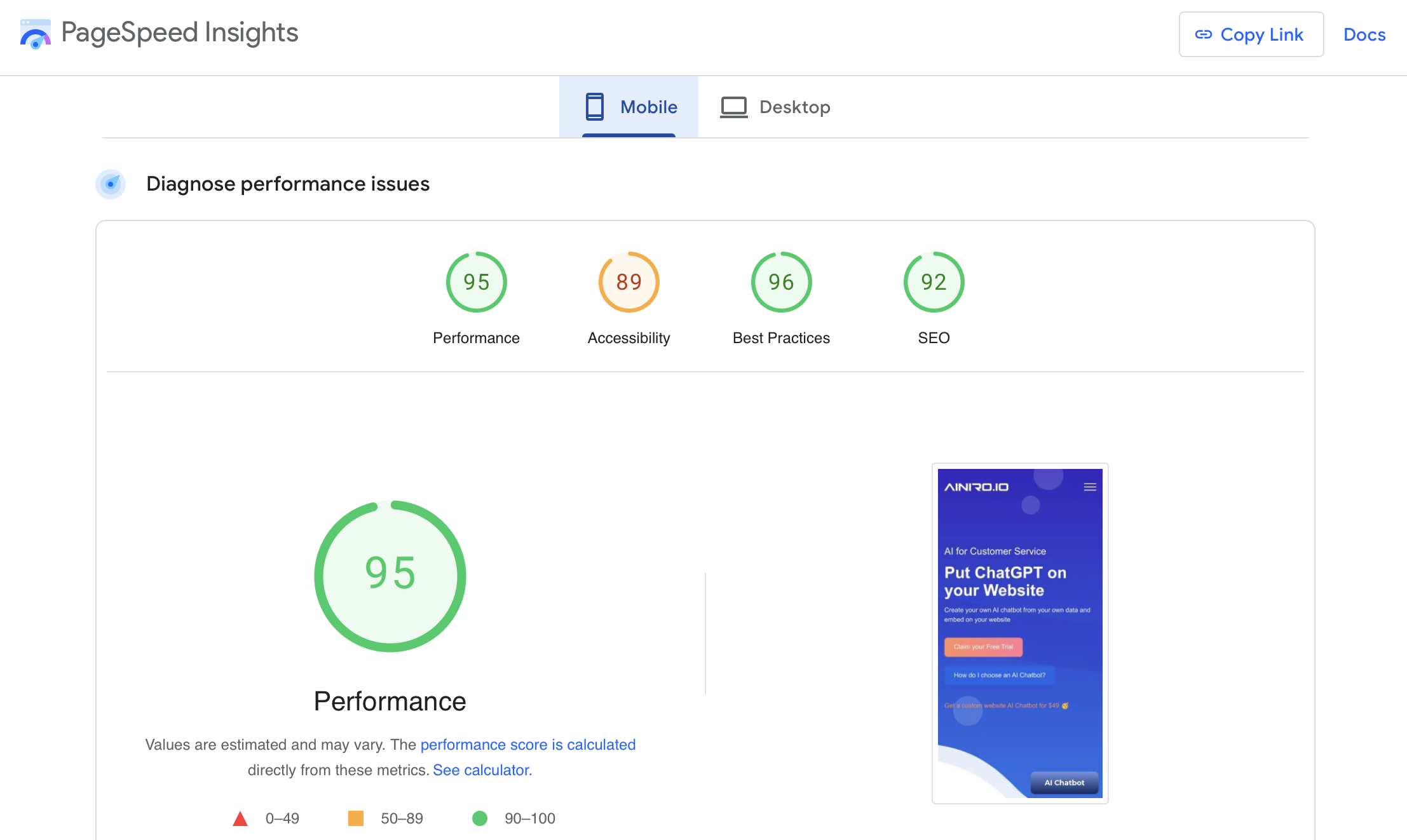 Page Speed Insight without Google ReCAPTCHA