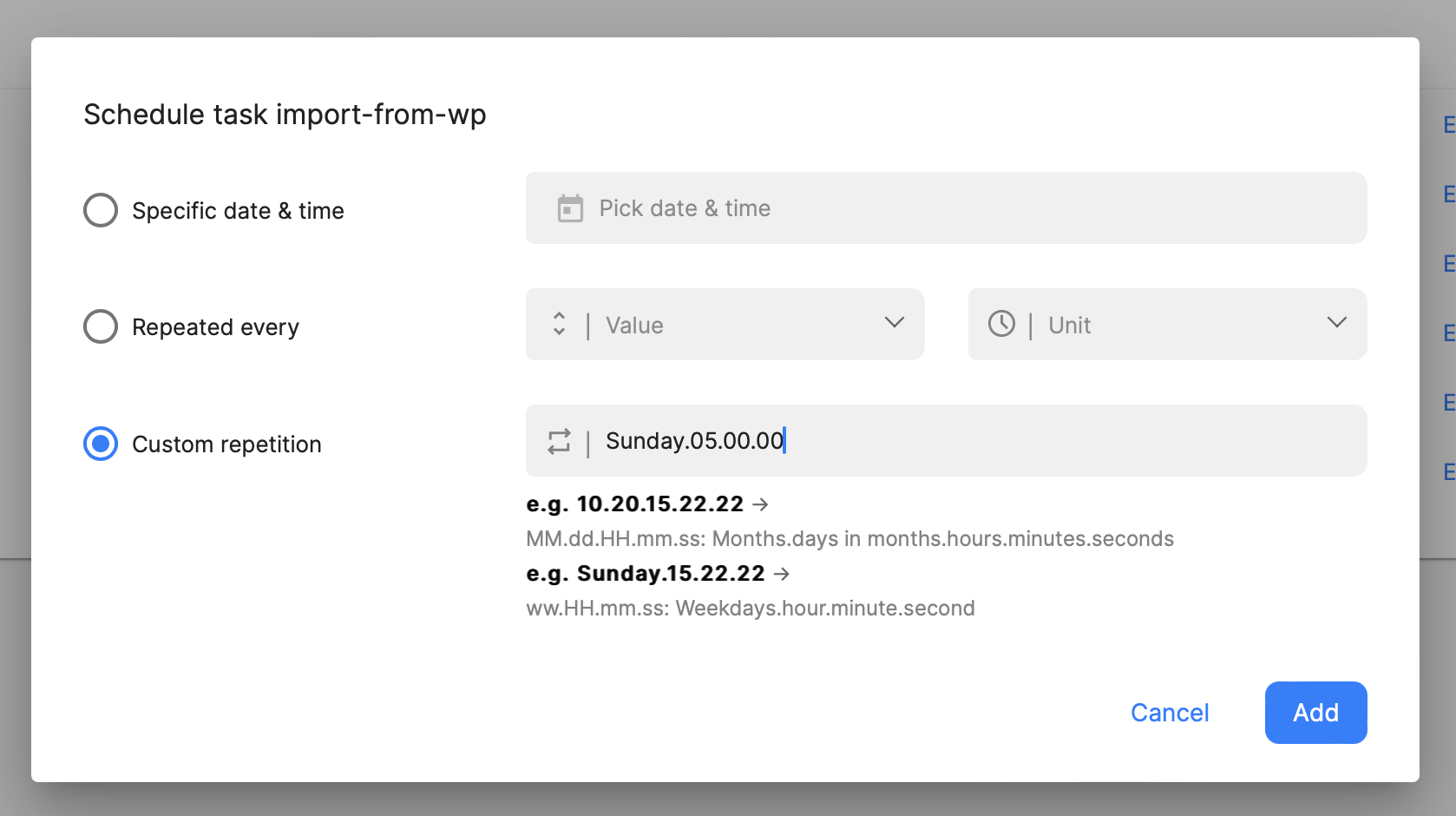Scheduling your WordPress import