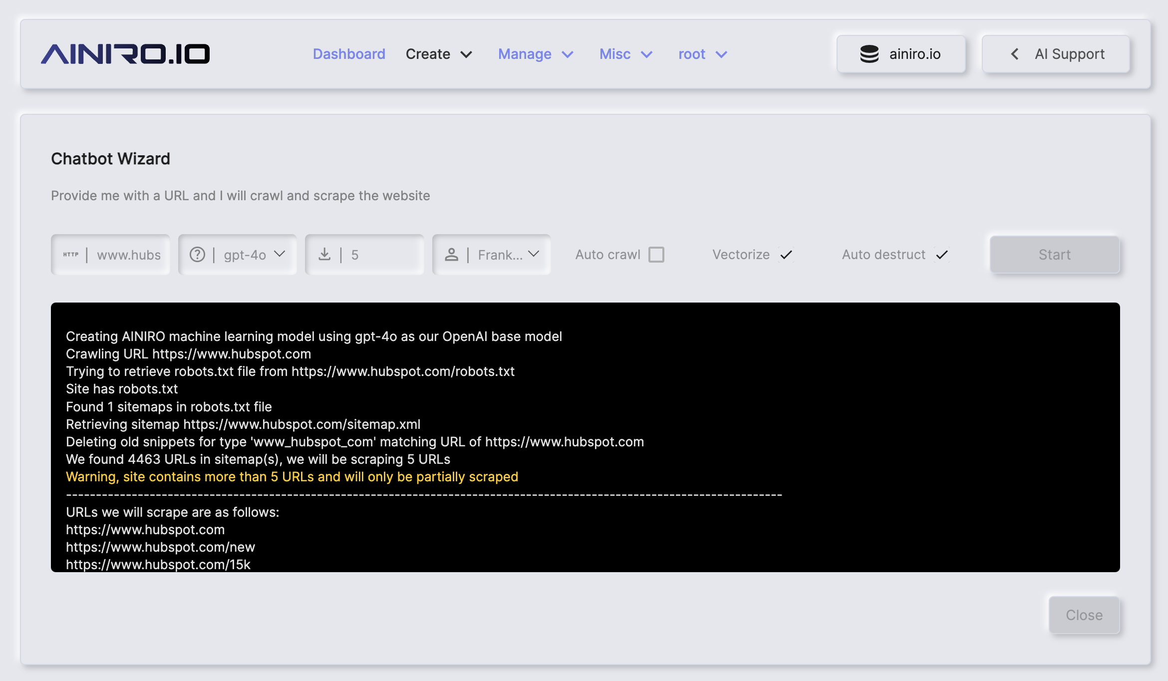 Scraping a website for RAG data