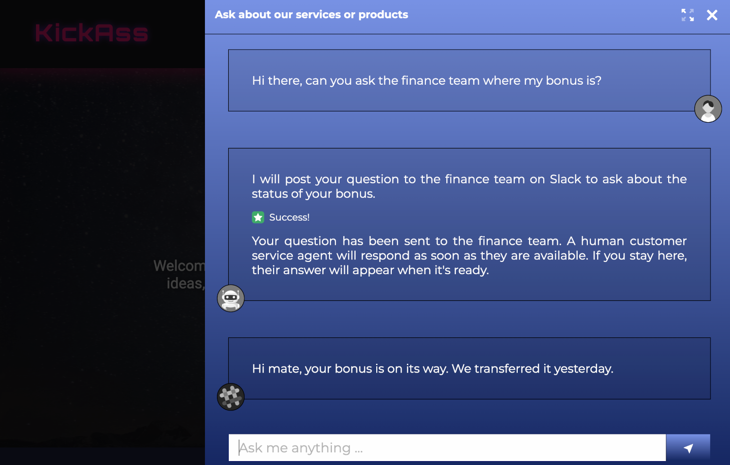 AI chatbot with Slack integration