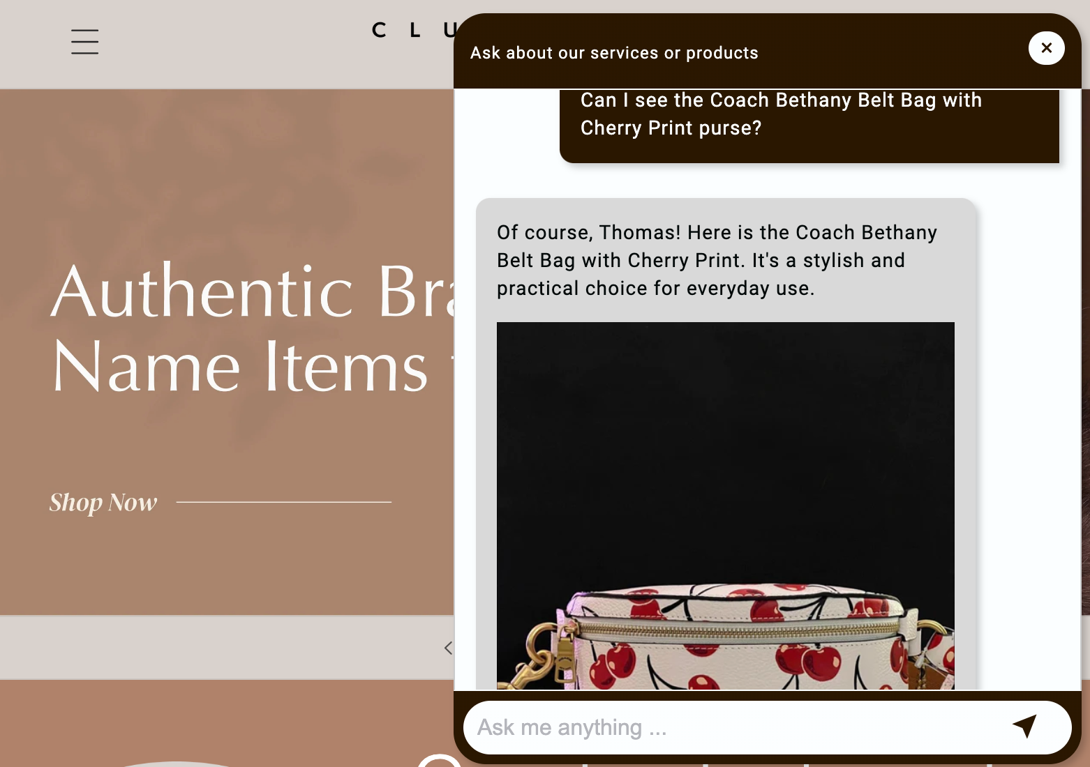 ChatGPT chatbot that shows images