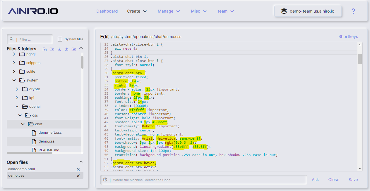 What the different elements of the CSS changes