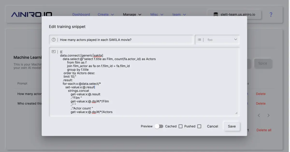 Executin SQL to create ChatGPT context data