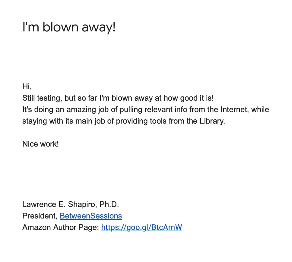 A customer of us is blown away