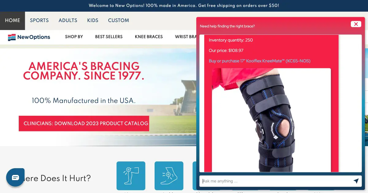 New Options Sports ChatGPT chatbot displaying images
