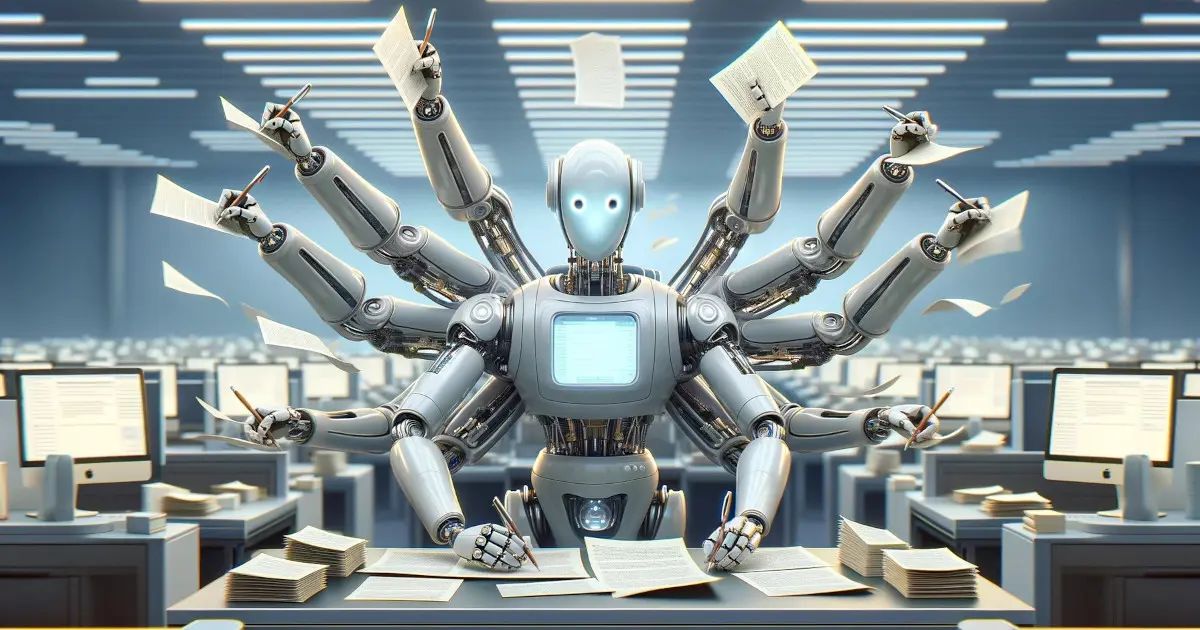 Robot writing dozens of emails and letters at the same time