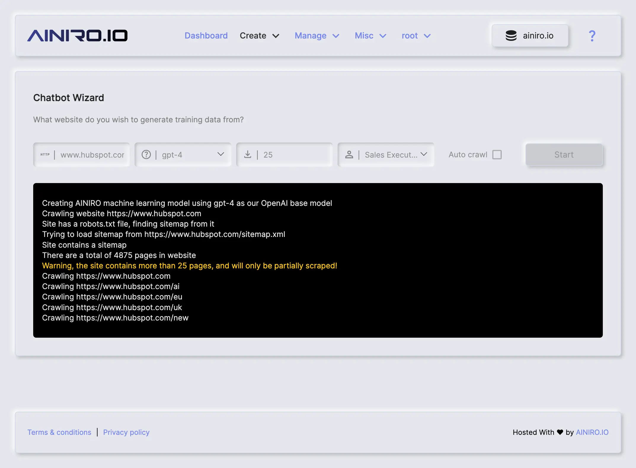 Scraping HubSpot to create a ChatGPT chatbot