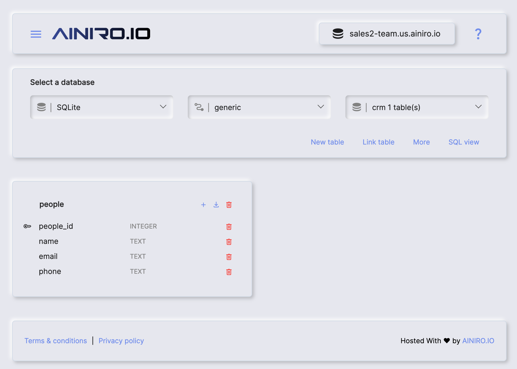 A CRM database connected to ChatGPT through an API