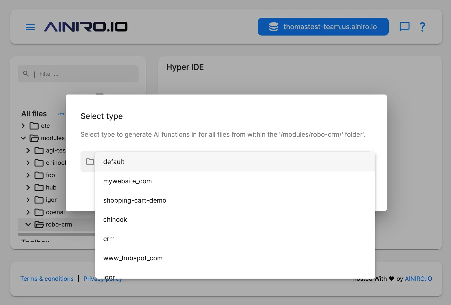 Associating each Hyperlambda function with your AI agent