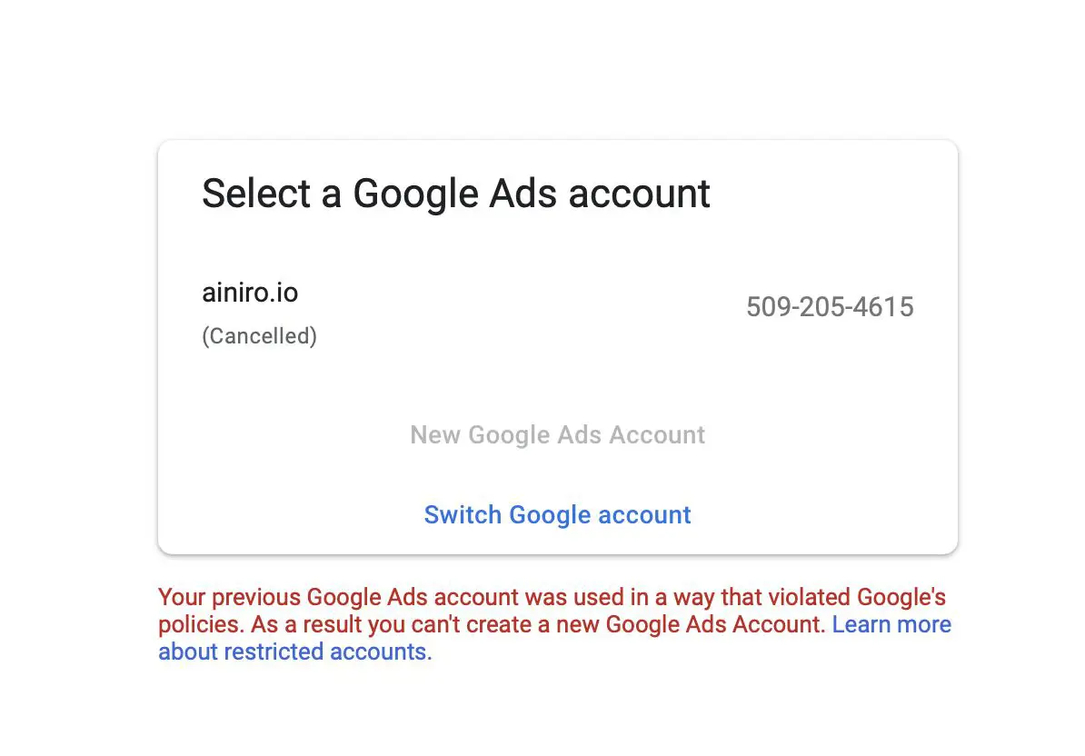 Blocked by Google