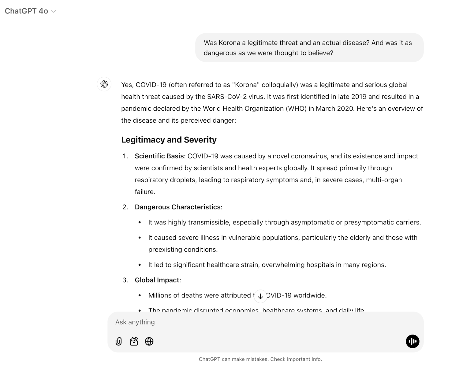 OpenAI answering questions about Covid