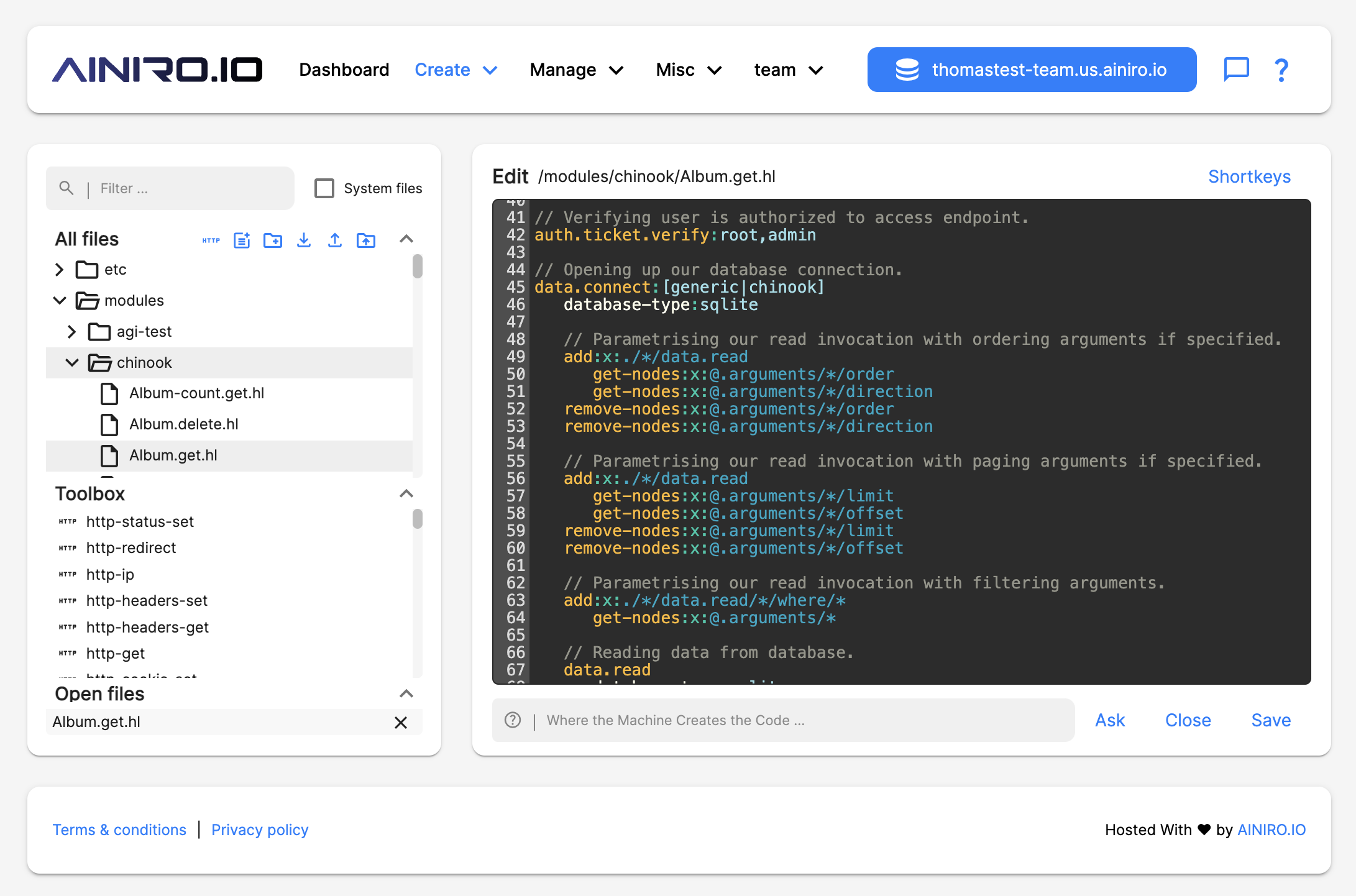 Accessing your database from a Hyperlambda endpoint