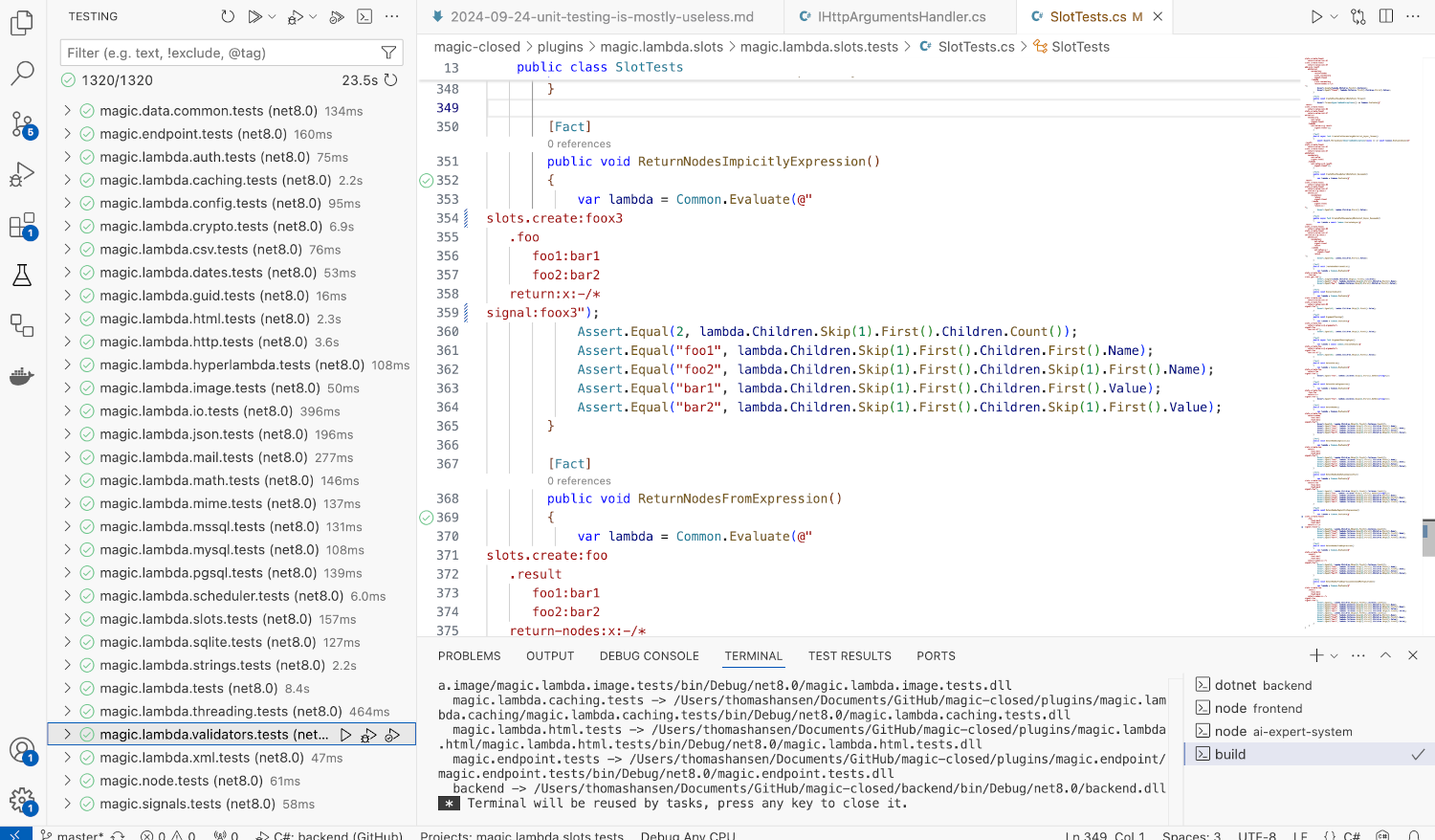 Deterministic unit test code