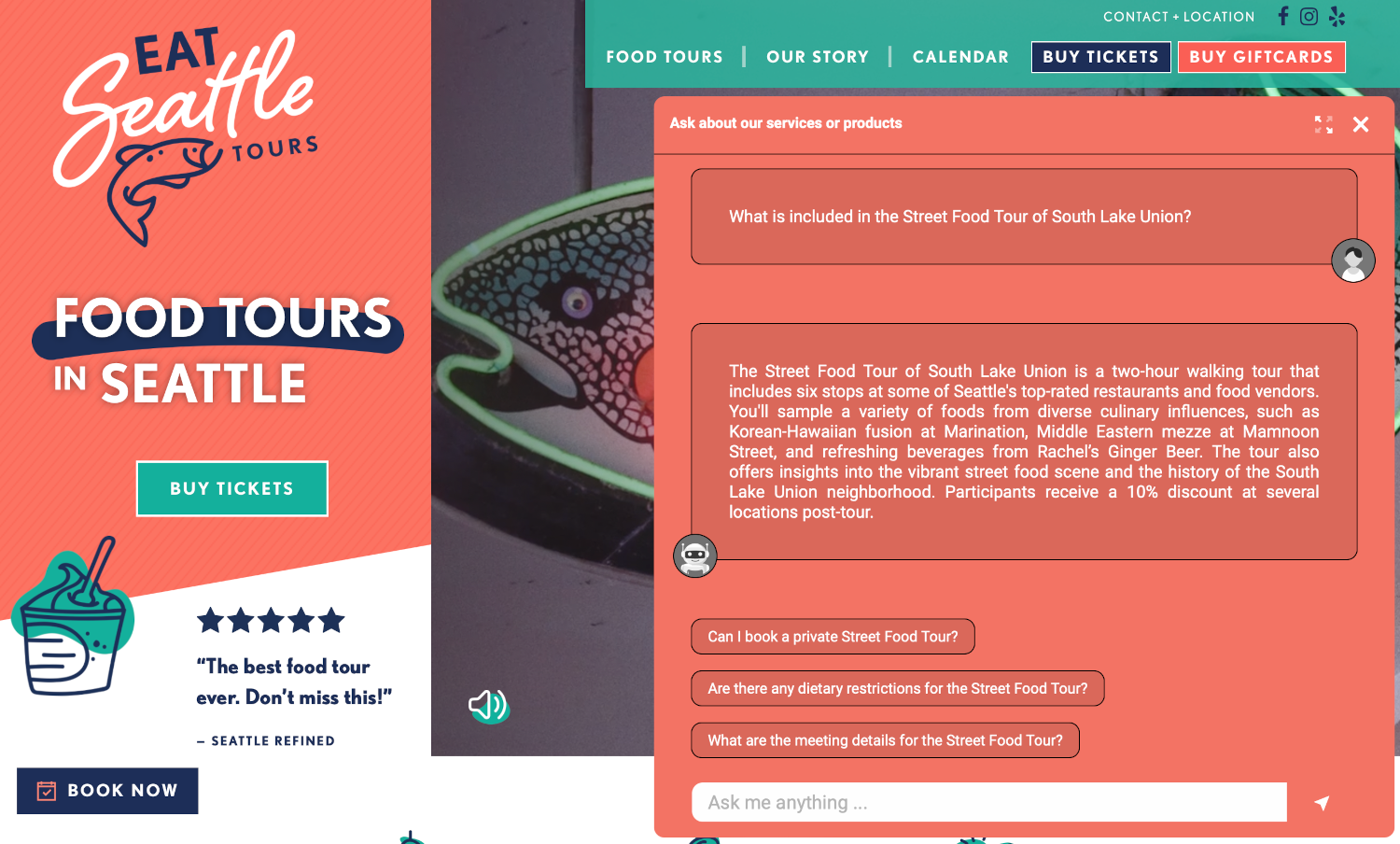 Eat Seattle's AI chatbot
