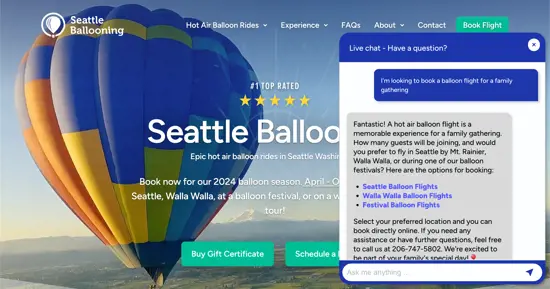 Seattle Ballooning - An AI Chatbot Hospitality Case Study