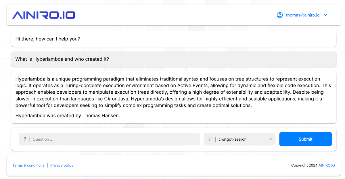 Cloudlet having long-term memory now in its RAG database