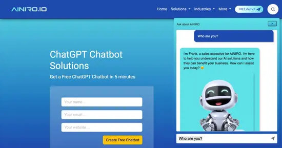 Try out the #1 Custom ChatGPT Chatbot for Free for 7 days