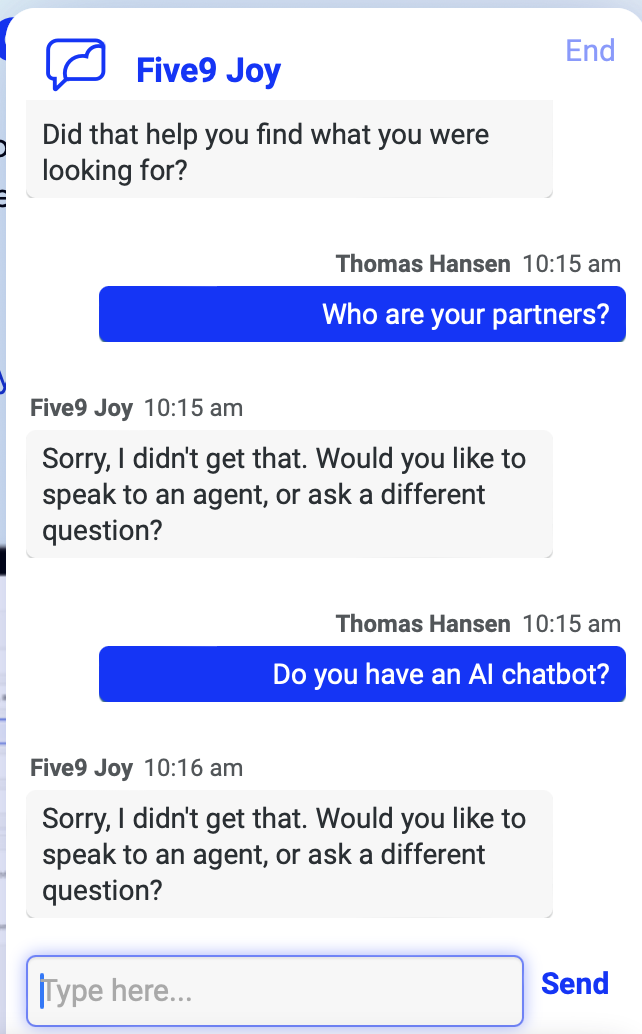 Five9's AI chatbot
