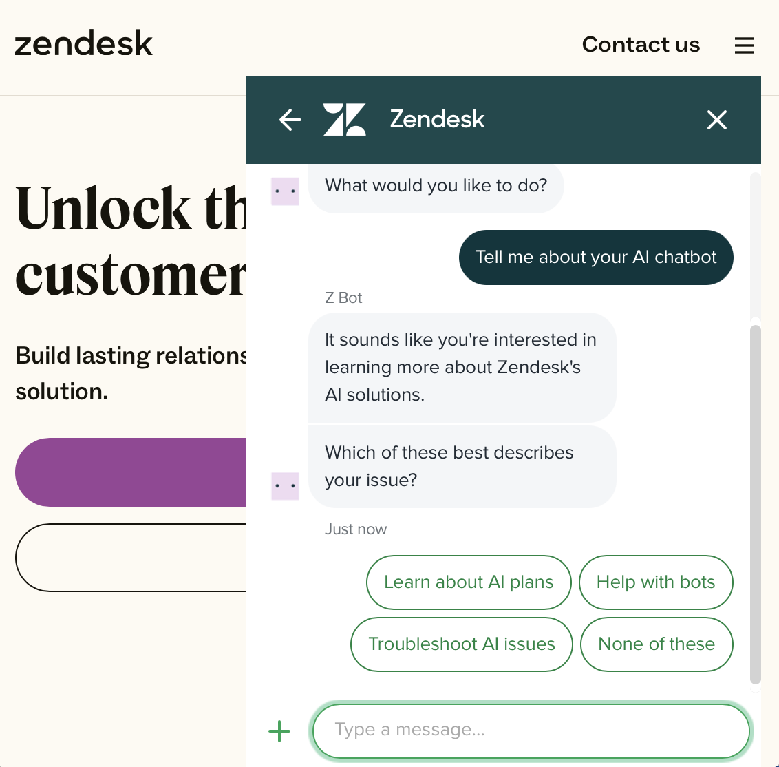 Zendesk's AI chatbot