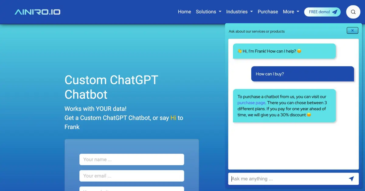 Using a ChatGPT chatbot to help you sell