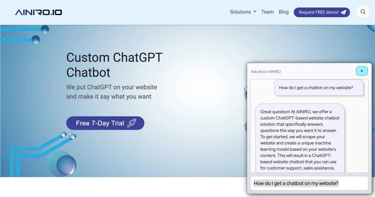 How to get a Customer Support website chatbot