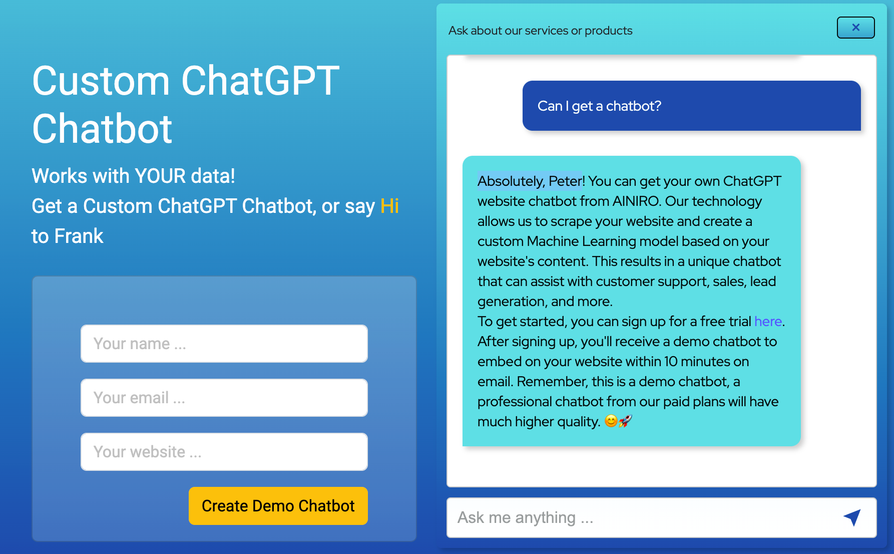 Personalised ChatGPT Chatbot